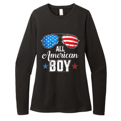 All American 4th Of July USA Sunglasses Family Matching Womens CVC Long Sleeve Shirt