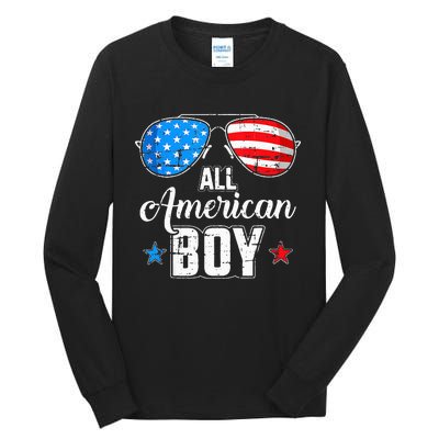 All American 4th Of July USA Sunglasses Family Matching Tall Long Sleeve T-Shirt