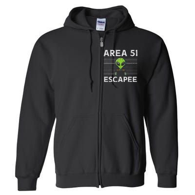 Alien Area 51 Escapee Funny Costume Ufo Full Zip Hoodie