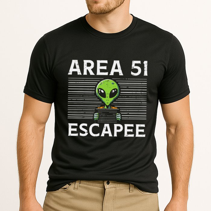 Alien Area 51 Escapee Funny Costume Ufo Cooling Performance Crew T-Shirt