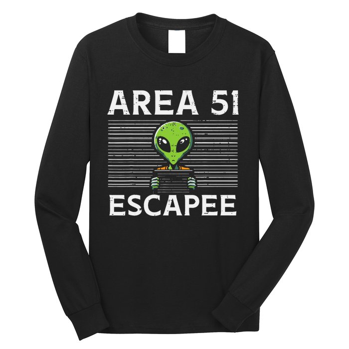 Alien Area 51 Escapee Funny Costume Ufo Long Sleeve Shirt