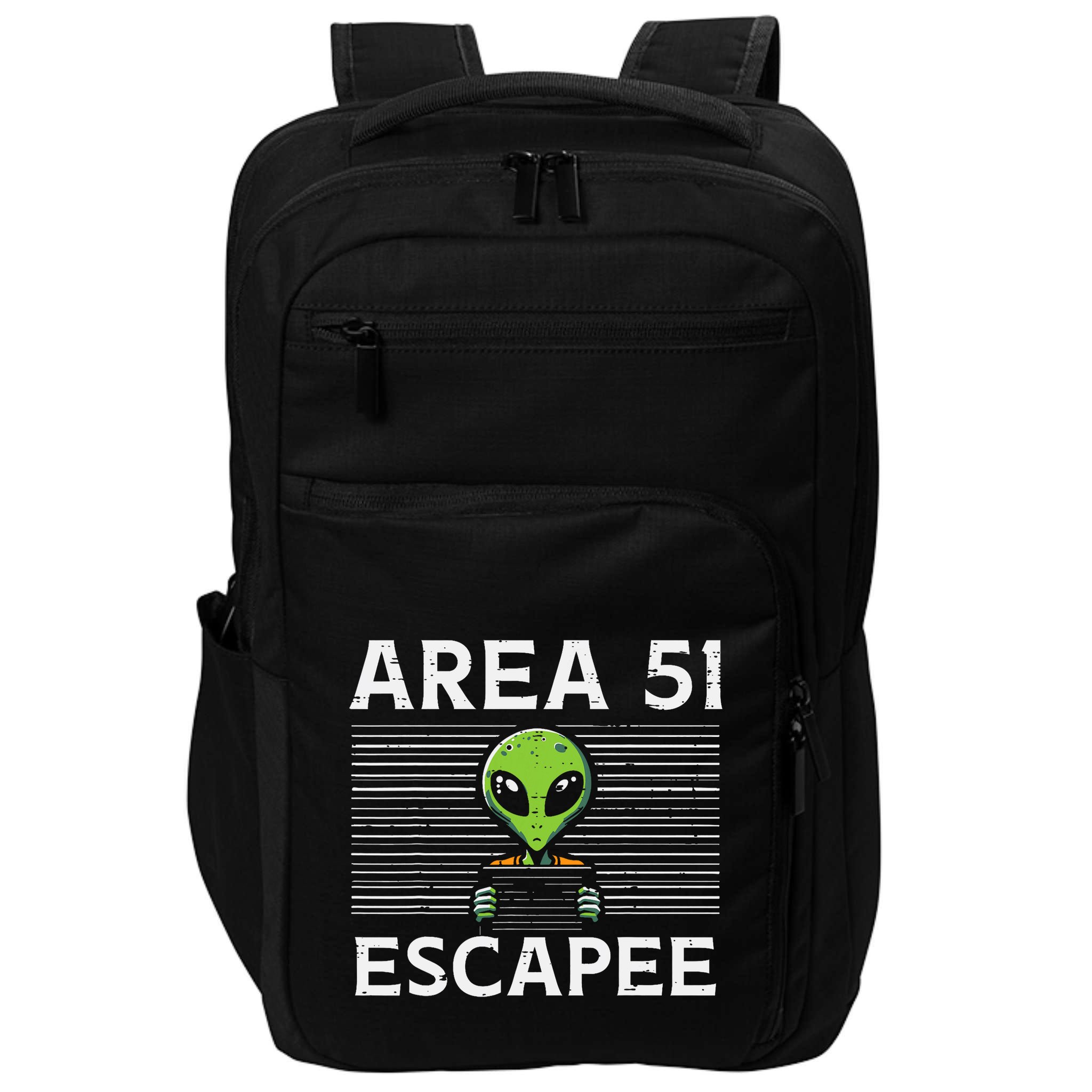 Alien Area 51 Escapee Funny Costume Ufo Impact Tech Backpack