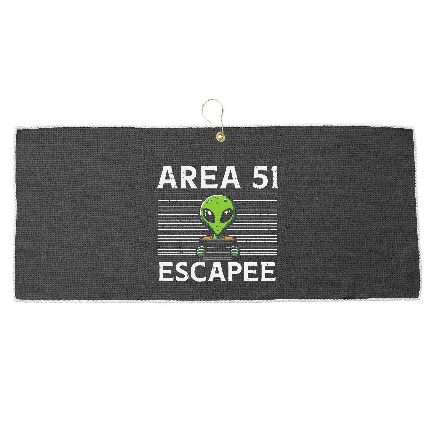 Alien Area 51 Escapee Funny Costume Ufo Large Microfiber Waffle Golf Towel