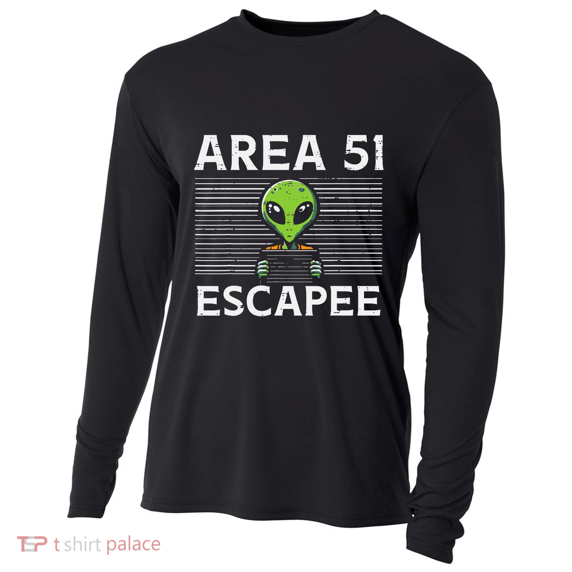 Alien Area 51 Escapee Funny Costume Ufo Cooling Performance Long Sleeve Crew