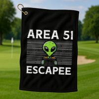 Alien Area 51 Escapee Funny Costume Ufo Golf Towel