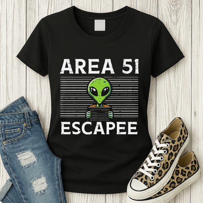 Alien Area 51 Escapee Funny Costume Ufo Womens T-Shirt
