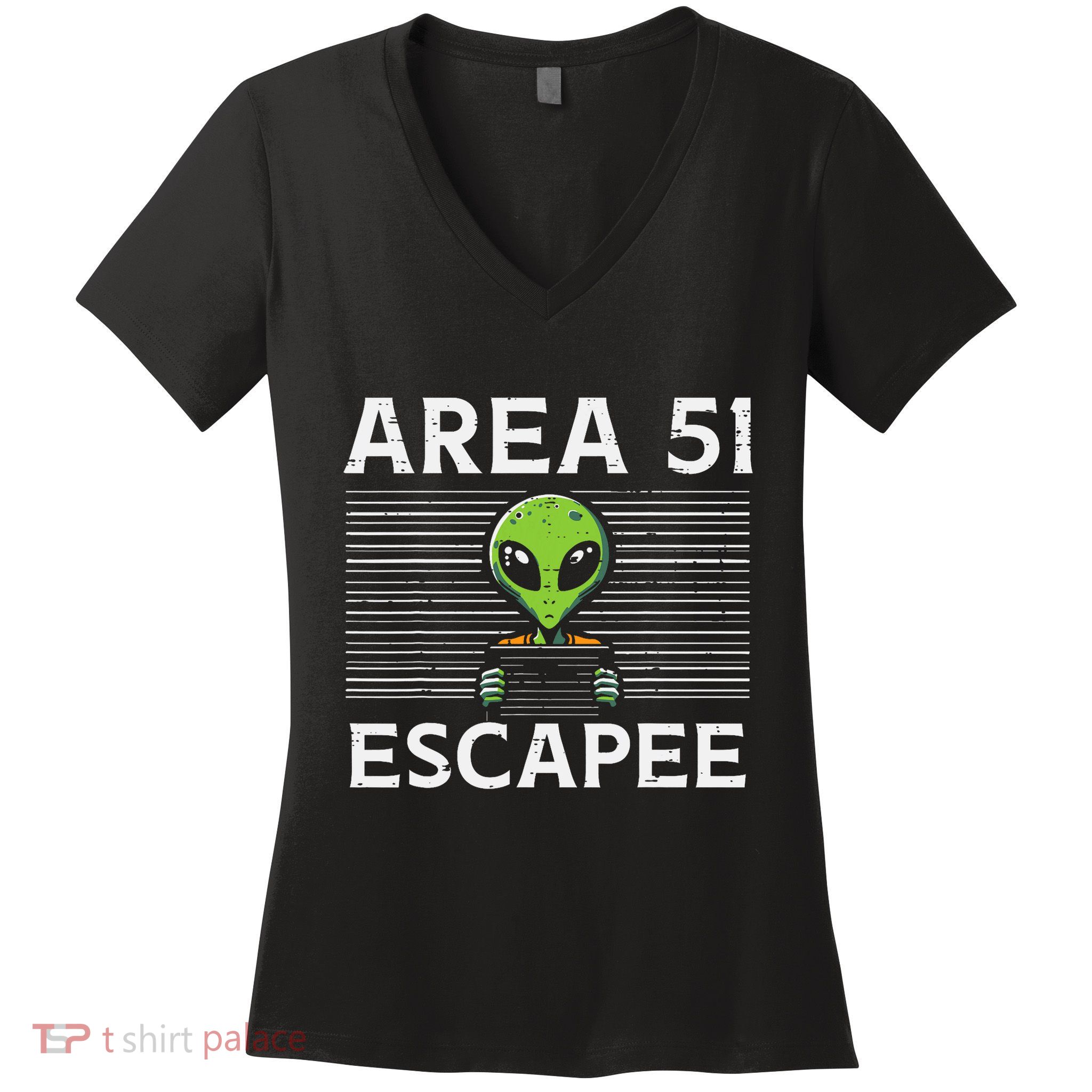 Alien Area 51 Escapee Funny Costume Ufo Women's V-Neck T-Shirt