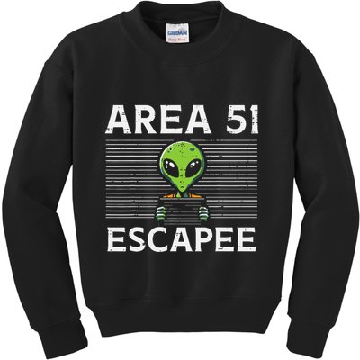 Alien Area 51 Escapee Funny Costume Ufo Kids Sweatshirt