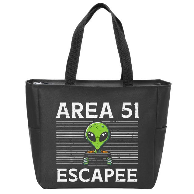 Alien Area 51 Escapee Funny Costume Ufo Zip Tote Bag