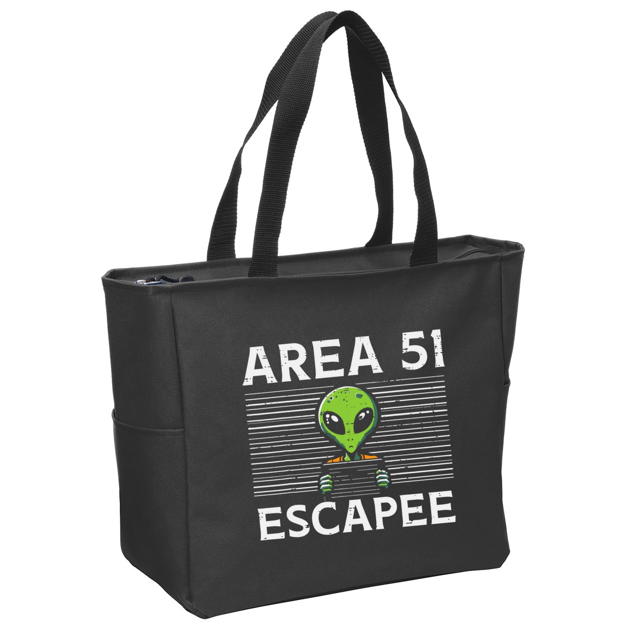 Alien Area 51 Escapee Funny Costume Ufo Zip Tote Bag