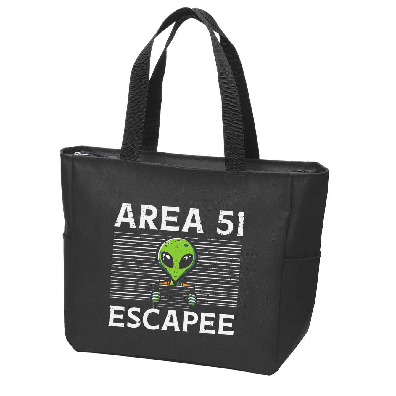 Alien Area 51 Escapee Funny Costume Ufo Zip Tote Bag