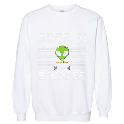 Alien Area 51 Escapee Funny Costume Ufo Garment-Dyed Sweatshirt
