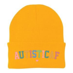 Autistic Af Autism Awareness Colorful Knit Cap Winter Beanie