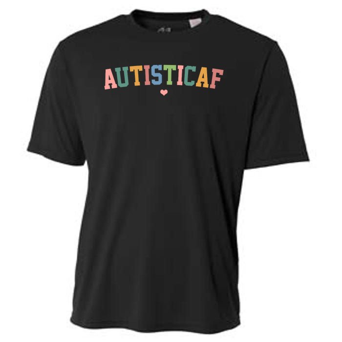 Autistic Af Autism Awareness Colorful Cooling Performance Crew T-Shirt