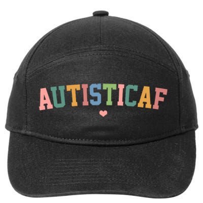 Autistic Af Autism Awareness Colorful 7-Panel Snapback Hat