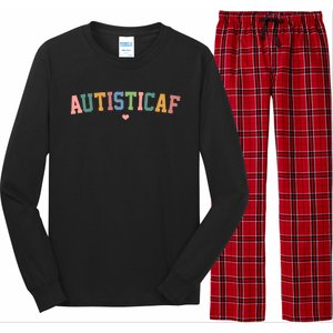 Autistic Af Autism Awareness Colorful Long Sleeve Pajama Set