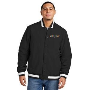 Autistic Af Autism Awareness Colorful Insulated Varsity Jacket