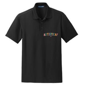 Autistic Af Autism Awareness Colorful Dry Zone Grid Polo