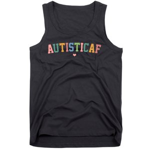 Autistic Af Autism Awareness Colorful Tank Top