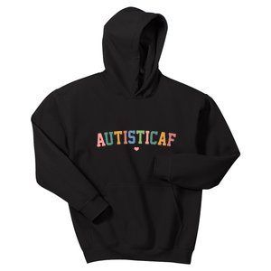 Autistic Af Autism Awareness Colorful Kids Hoodie