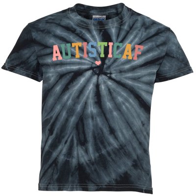 Autistic Af Autism Awareness Colorful Kids Tie-Dye T-Shirt