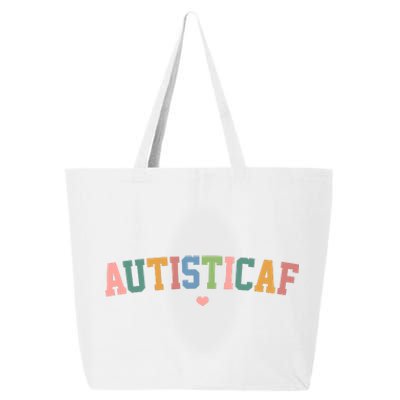 Autistic Af Autism Awareness Colorful 25L Jumbo Tote