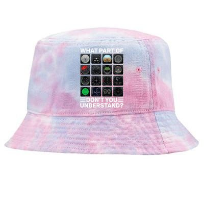 Airline Aircraft Airplane Pilot Tools Instruments Indicators Tie-Dyed Bucket Hat