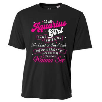 As An Aquarius I Have Three Sides Zodiac Sign Cooling Performance Crew T-Shirt