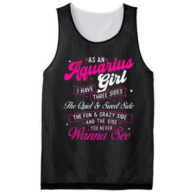 As An Aquarius I Have Three Sides Zodiac Sign Mesh Reversible Basketball Jersey Tank