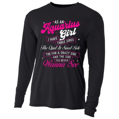 As An Aquarius I Have Three Sides Zodiac Sign Cooling Performance Long Sleeve Crew