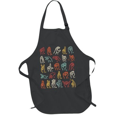 Asl Abc American Sign Language Alphabet Retro Deaf Awareness Apron
