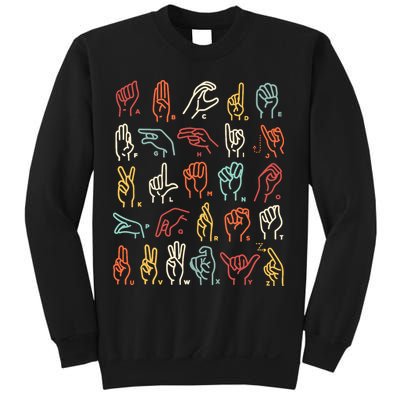 Asl Abc American Sign Language Alphabet Retro Deaf Awareness Sweatshirt