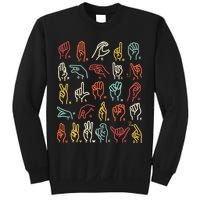 Asl Abc American Sign Language Alphabet Retro Deaf Awareness Sweatshirt