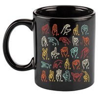Asl Abc American Sign Language Alphabet Retro Deaf Awareness 11oz C Handle Ceramic Mug