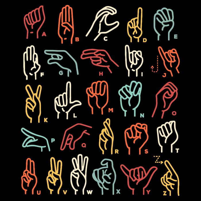 Asl Abc American Sign Language Alphabet Retro Deaf Awareness 16 in Basic Backpack