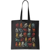 Asl Abc American Sign Language Alphabet Retro Deaf Awareness Bag