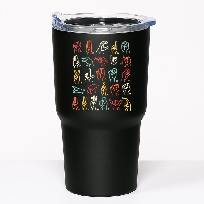 Asl Abc American Sign Language Alphabet Retro Deaf Awareness Tumbler