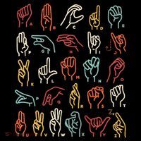 Asl Abc American Sign Language Alphabet Retro Deaf Awareness Premium T-Shirt