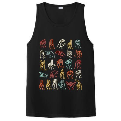 Asl Abc American Sign Language Alphabet Retro Deaf Awareness PosiCharge Competitor Tank