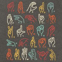 Asl Abc American Sign Language Alphabet Retro Deaf Awareness Cotton Canvas Backpack