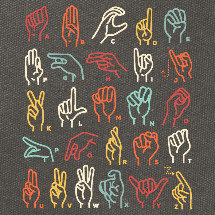 Asl Abc American Sign Language Alphabet Retro Deaf Awareness Cotton Canvas Backpack