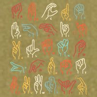 Asl Abc American Sign Language Alphabet Retro Deaf Awareness Garment-Dyed Women's Muscle Tee