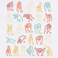 Asl Abc American Sign Language Alphabet Retro Deaf Awareness Garment-Dyed Sweatshirt