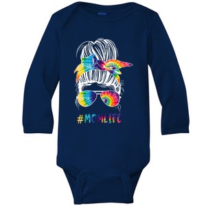 Autistic Autism Awareness Mom Life Tie Dye Mama Gift Baby Long Sleeve Bodysuit