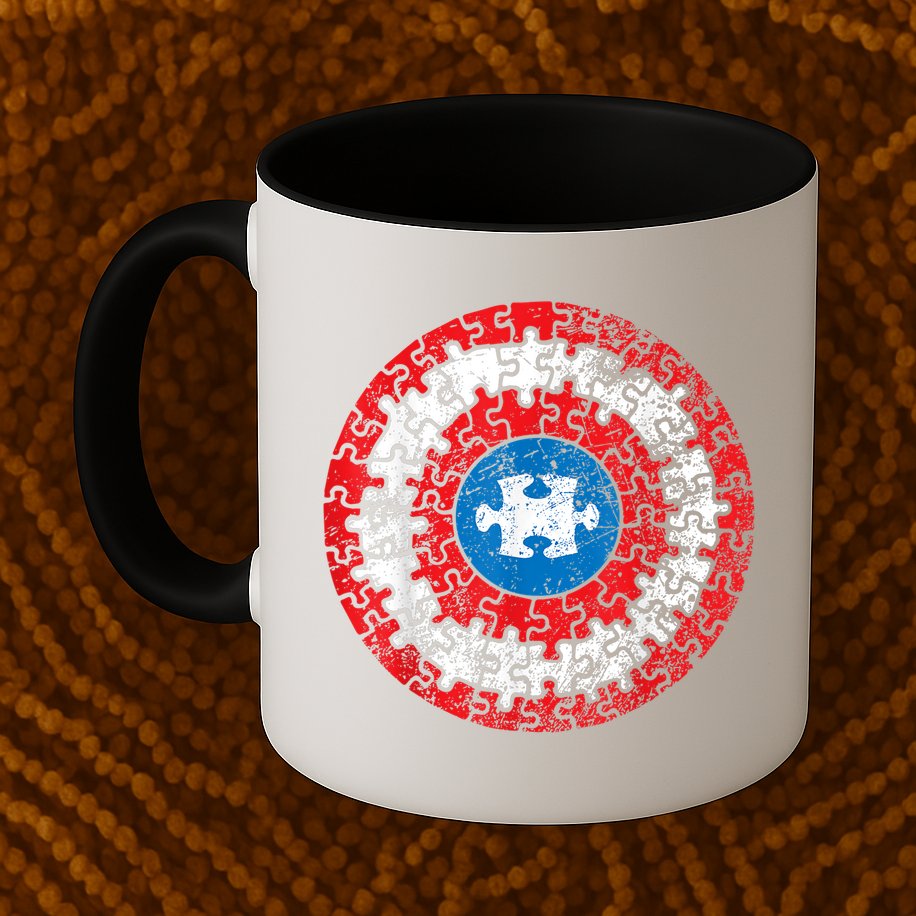 Autism Awareness America Shield Parody Spoof Design Mug
