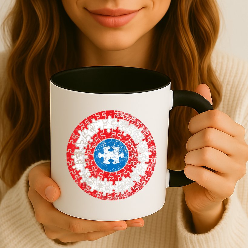 Autism Awareness America Shield Parody Spoof Design Mug