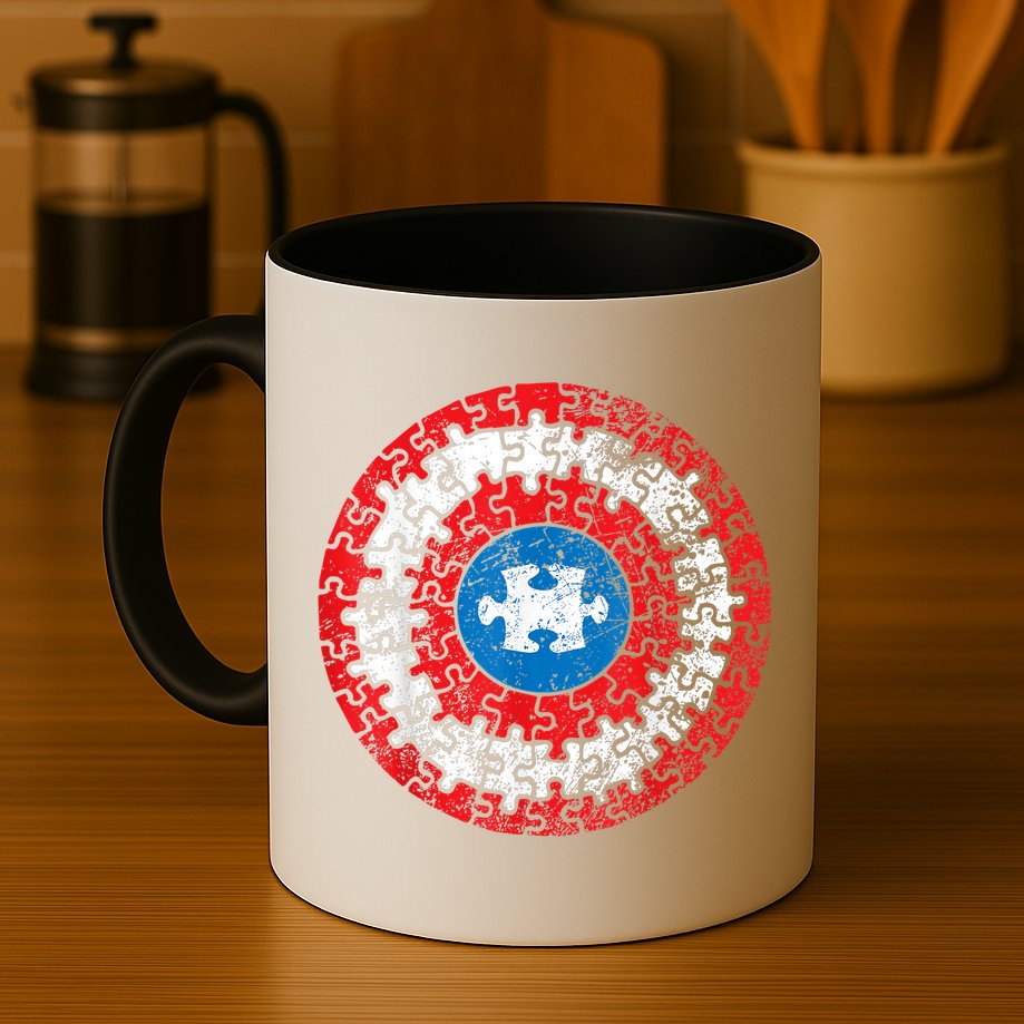 Autism Awareness America Shield Parody Spoof Design Mug