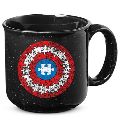 Autism Awareness America Shield Parody Spoof Design 15oz Campfire Ceramic Mug