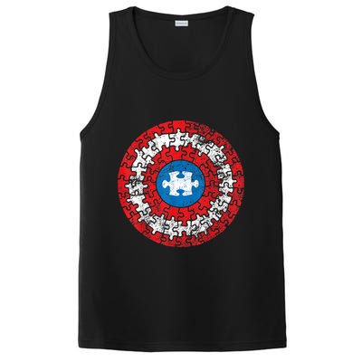 Autism Awareness America Shield Parody Spoof Design PosiCharge Competitor Tank