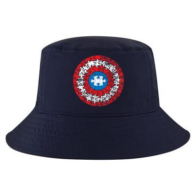Autism Awareness America Shield Parody Spoof Design Cool Comfort Performance Bucket Hat